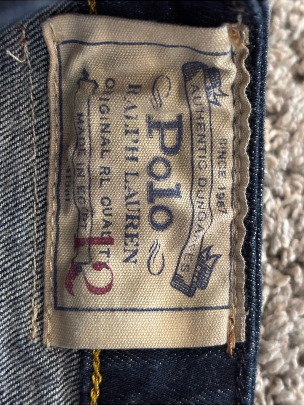 Polo Ralph Lauren Slim Dark Blue Jeans Preppy Kids Boys Size 12